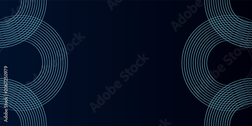 Obraz na plátně Blue abstract background with glowing circles