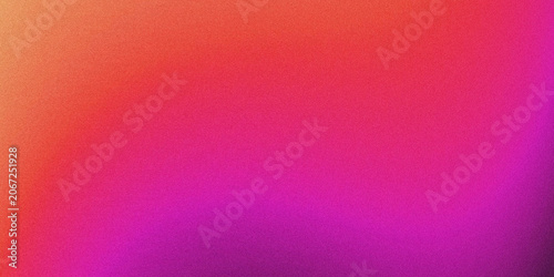 Canvas Print Wide horizontal abstract backdrop with smooth horizontal gradient shifting from warm orange to vivid magenta and deep violet, covered in subtle grainy noise texture