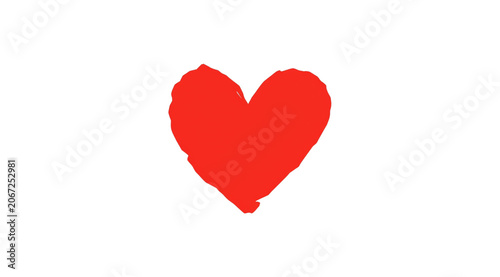Elegant Red Love Heart Symbol Isolated Design