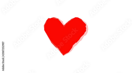 Cute Red Love Heart Shape Transparent PNG