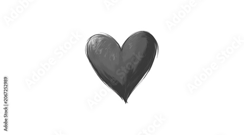 Minimal Red Love Heart Icon Isolated PNG