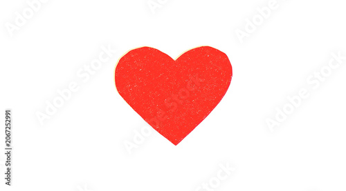 Red Love Heart Shape Isolated on White Background