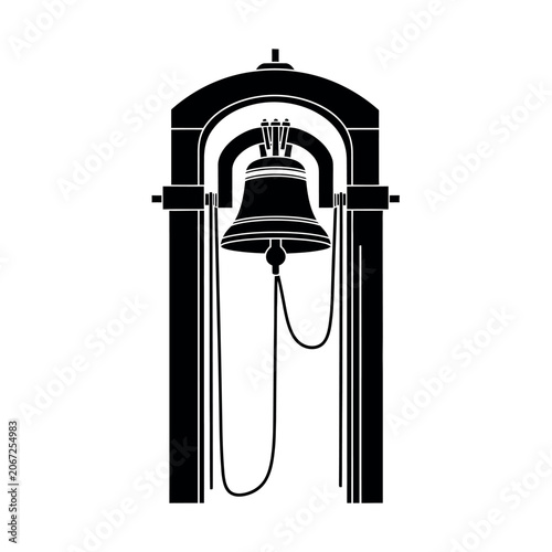 Fotografija School Bell Hanging From Archway.