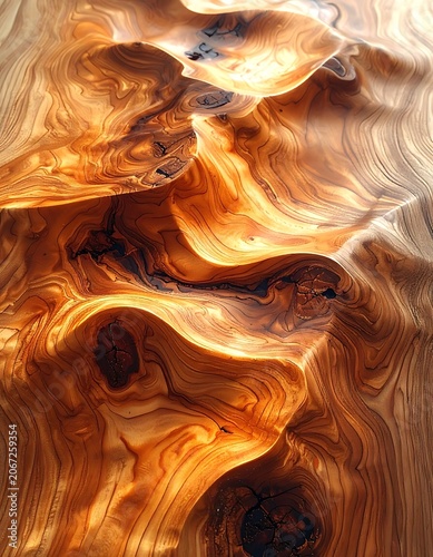 A swirling abstract pattern of golden brown hues and darker shadows