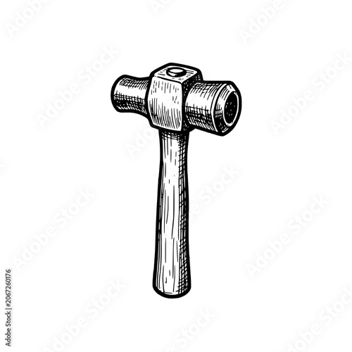 illustration of wooden hammer