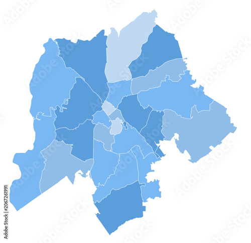 Konstfotografi Charlotte North Carolina ZIP Code Map, Labeled Editable Boundaries