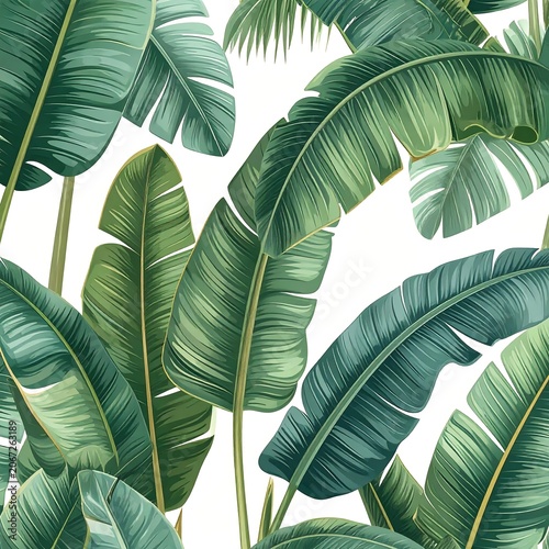 Close up of green monstera leaves in sunlight.