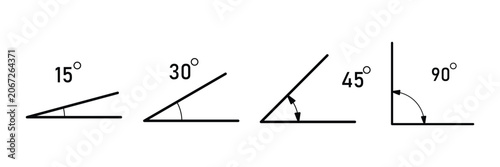 Konstfotografi Triangle Ruler Icon Set – Set Square, Geometry Angle Measurement, Drafting Tools
