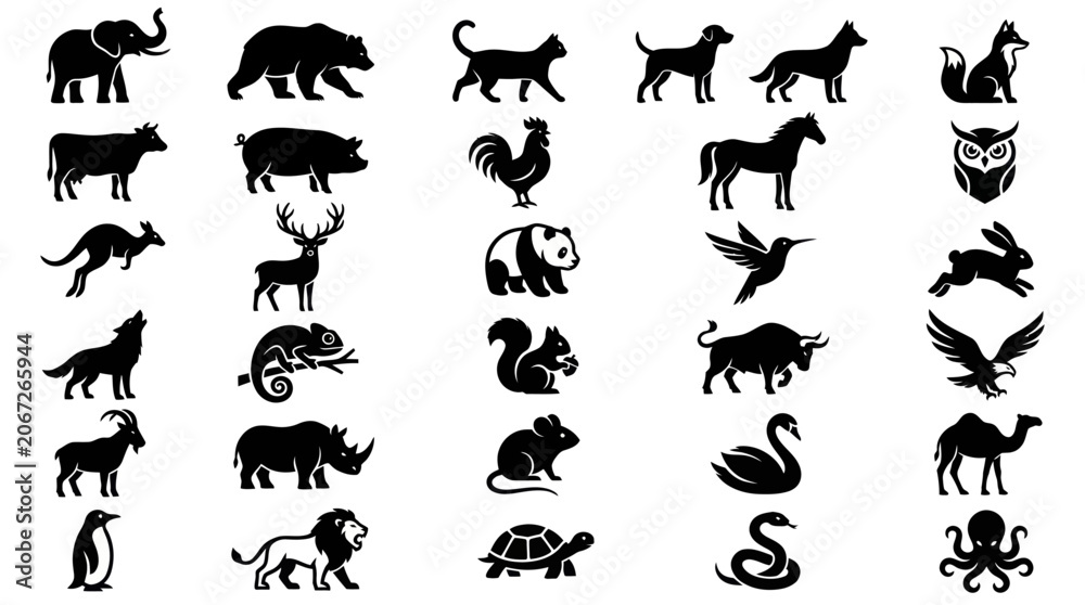 Fototapeta premium Animal Silhouettes Collections
