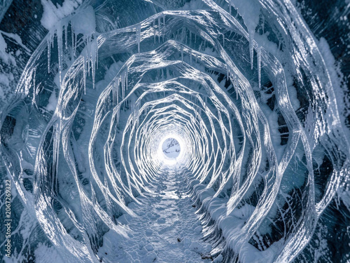 frozen tunnel in winter