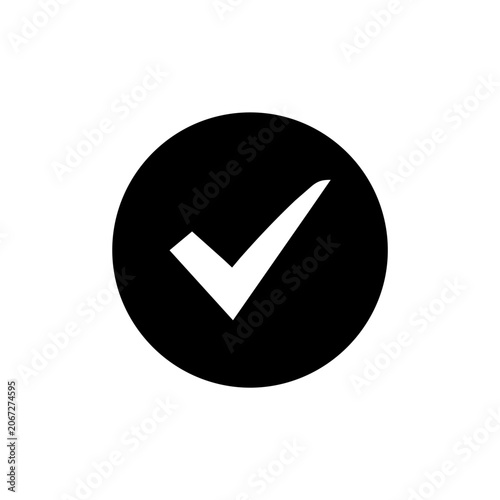 Black and White Flat Vector Design on Isolated Background