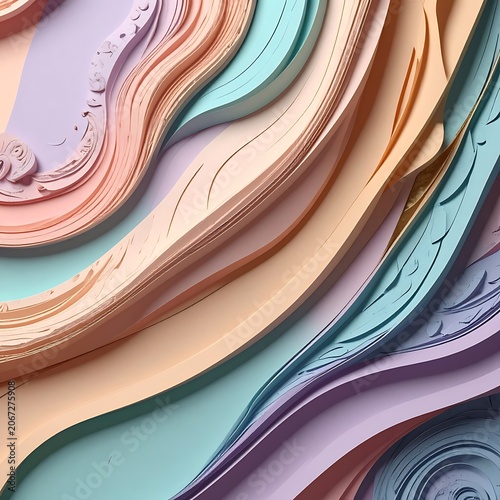 Colorful abstract layered paper background texture.