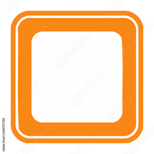 Orange Square Frame Icon with Transparent Background