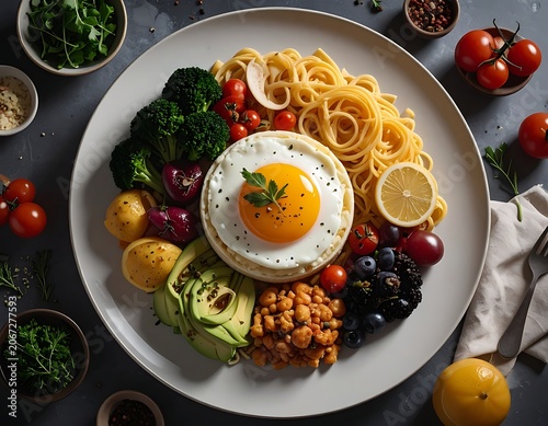 Delicious Healthy Food Plate with Egg.
