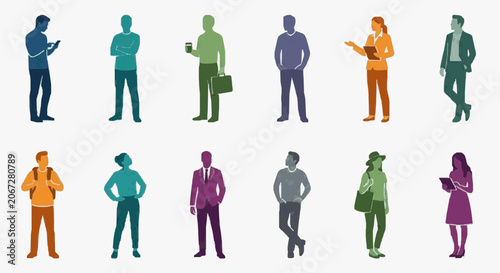 Φωτογραφία Diverse urban professionals engaging with digital devices.