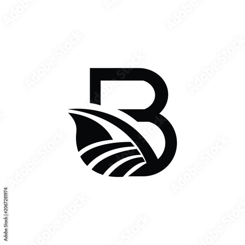 Letter B with Farm Field Logo