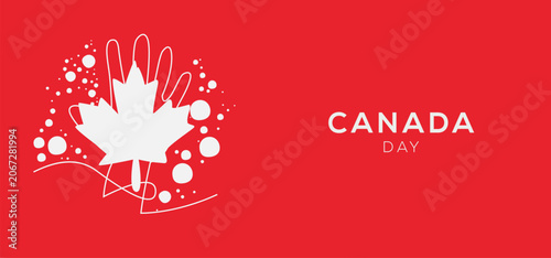 Patriotic Canada Day Celebration Event Concept, vector illustration.