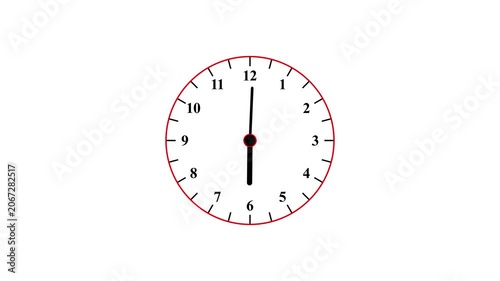 Simple White Round Analog Clock with Black Hands Isolated on White.4k video