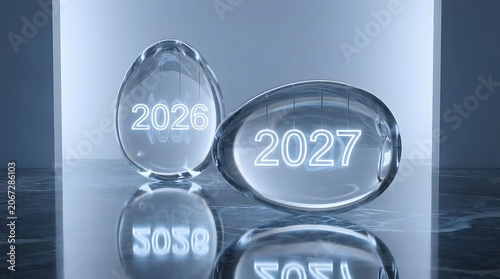 Future forecast 2026 and 2027 crystal globes with reflective surface