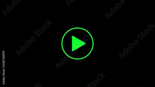 Play icon on transparent background texture. Video player template. Empty movie computer or television screen. Push, click, record button on multimedia app window interface. Vector. 3D Illustration