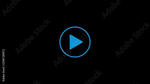Play icon on transparent background texture. Video player template. Empty movie computer or television screen. Push, click, record button on multimedia app window interface. Vector. 3D Illustration