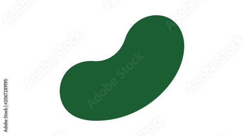 Canvastavla Green bean, vegetable icon, dark green shape, food illustration, vector graphic