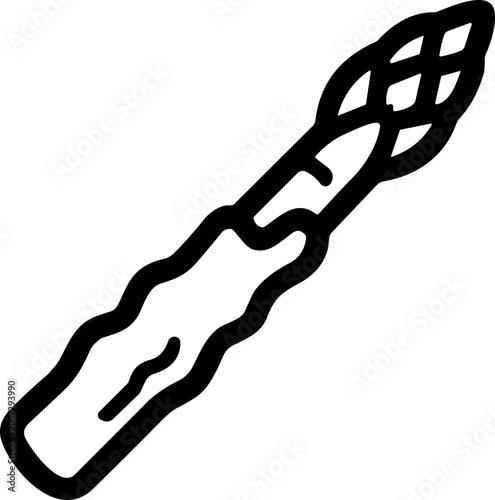 Konstfotografi Simple Line Art Icon of a Fresh Asparagus Spear