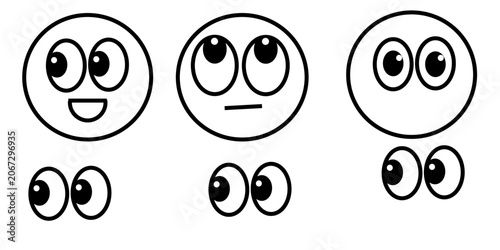 Konstfotografi A fun and expressive vector clipart asset pack featuring a minimalist cartoon googly eyes expression element set