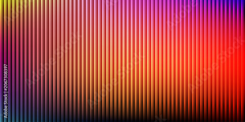 Konstfotografi Abstract background with vertical ribbed texture and a vivid color spectrum blending from deep blue and violet through warm yellow and orange to a bright red finish