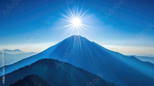 A mountain peak bathed in sunlight, representing the peak of health and the effort required to maintain it