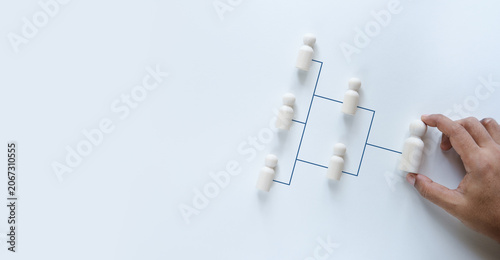 Fotografie Business Organizational Hierarchy Structure with Leadership Selection and Team M