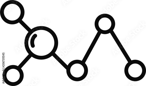 Schilderij op canvas Molecular Structure Icon for Chemistry and Scientific Research