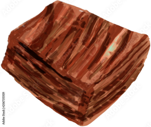 Cooked Fried Beef Cube Illustration - Indonesian Rendang or Daging Soto Vector Art