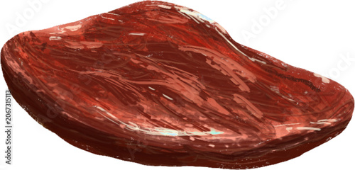 Cooked Fried Beef Slice Illustration - Indonesian Dendeng Balado or Paru Goreng Vector Art