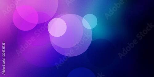 Abstract background with overlapping bokeh circles in vibrant pink purple and blue hues on dark gradient backdrop.
