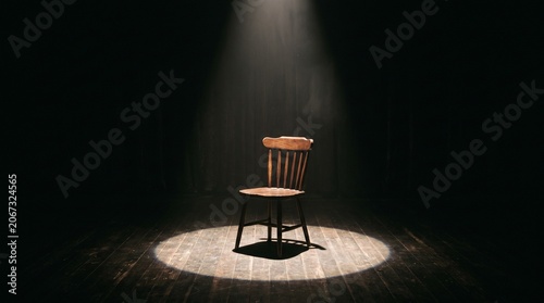 Spotlight on Empty Chair on Stage, Opportunity Concept made by AI generative
