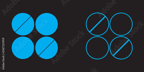 Modern Geometric Diamond Shape Icons Set – Solid and Outline Abstract Vector Illustration