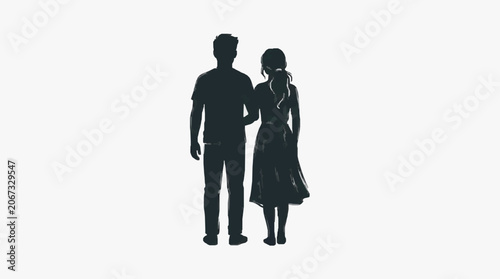 Photos Silhouette of a couple standing together romantically.