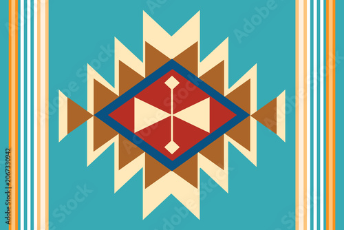 Bild auf Leinwand Stunning southwest geometric tribal vector illustration
