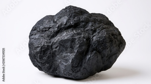 Raw Coal Rock on Black Background
