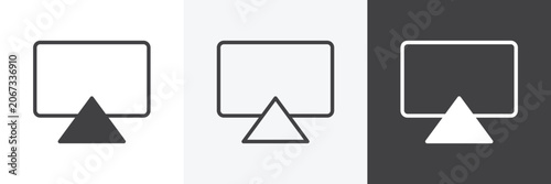 Canvas Print Airplay icons in Thin line black color