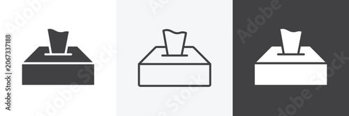 Tableau sur toile Box tissue icons in Thin line black color