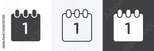 Calendar day icons in Thin line black color. flat simple vector symbols illustration.