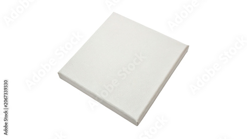 Foto Blank white square artist canvas panel or textbook mockup isolated on transparen