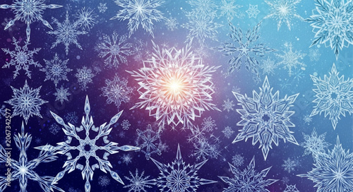 Intricate Snowflake Pattern on a Cold Winter Night.