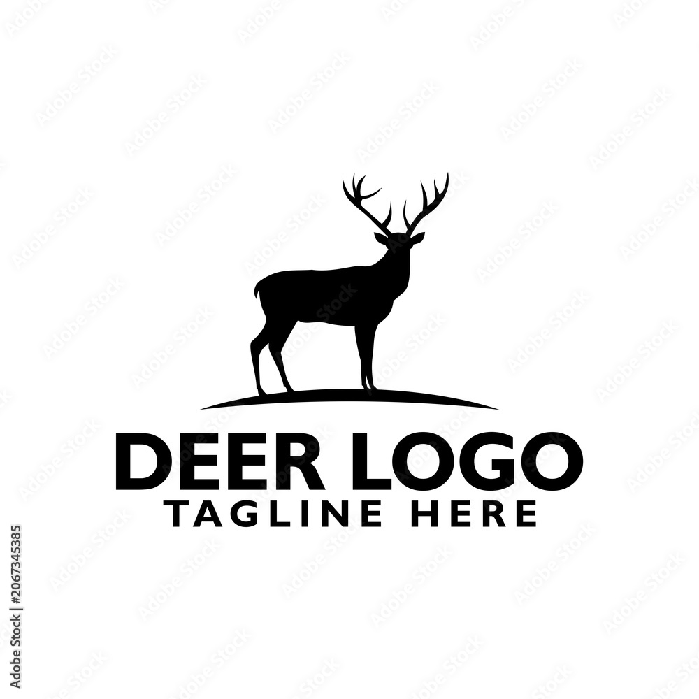 Obraz premium Deer logo icon isolated on white background