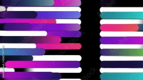 Abstract colorful horizontal bars on white and black background