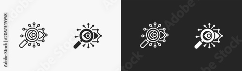 Foto Set of analyze icon in black and white collection