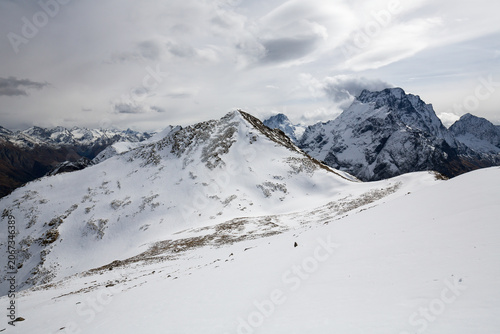 Photography View of Caucasus mountains in Dombay