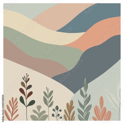 vector illustration of an abstract landscape